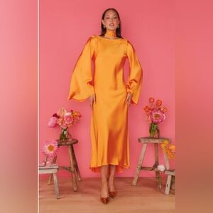 SOLD Beautiful "Show Me Your MuMu" Vibrant Orange Long Sleeve Dress